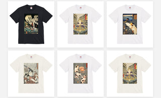 浮世絵のビッグプリントTシャツ
