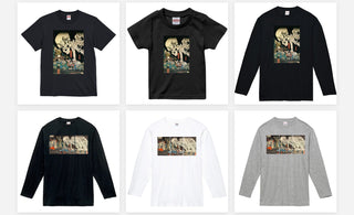 歌川国芳「相馬の古内裏」のビッグプリントTシャツ・キッズTシャツ・キッズ長袖Tシャツ・長袖Tシャツ