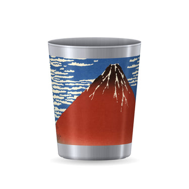葛飾北斎「冨嶽三十六景 凱風快晴」サーモタンブラー(シルバー)・正面(イメージ)