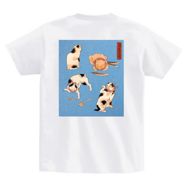 歌川国芳「たとゑ尽の内」バックプリントTシャツ(ホワイト)