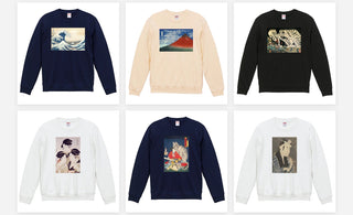 浮世絵のクルーネックスウェット