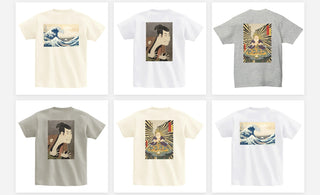 浮世絵のバックプリントTシャツ（神奈川沖浪裏・江戸兵衛・蒙雲国師）